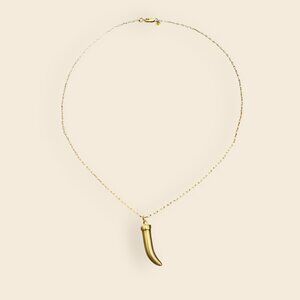 Madewell Horn Pendant Necklace Vintage Gold